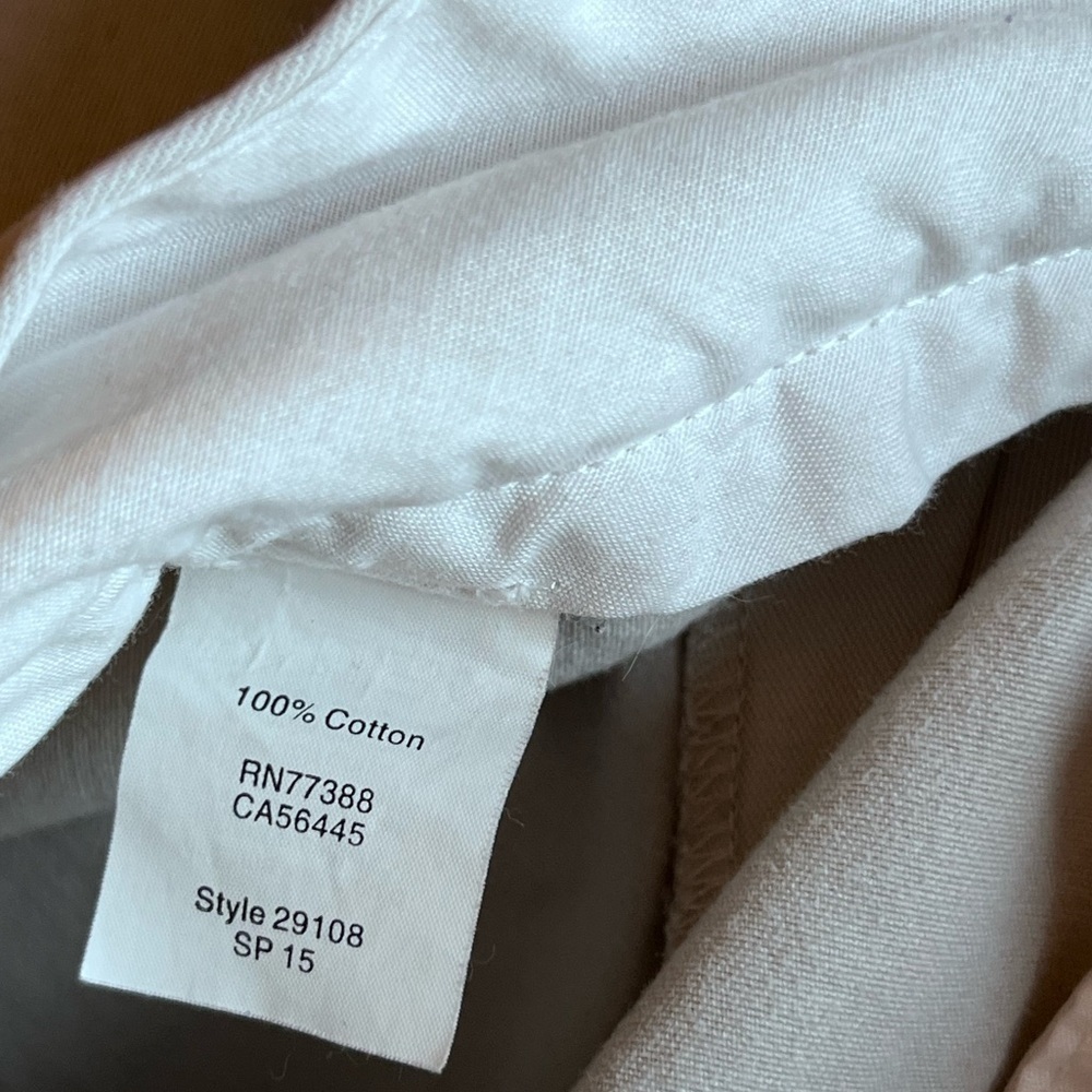 J Crew Pants Mens 38x32 Bedford Chino Beige Cotton Flat Front Pockets Straight - Picture 4 of 6
